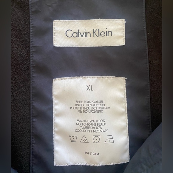 Calvin Klein Mens Medium Black Polyester Jacket Zip Up Double Lined - Picture 7 of 7